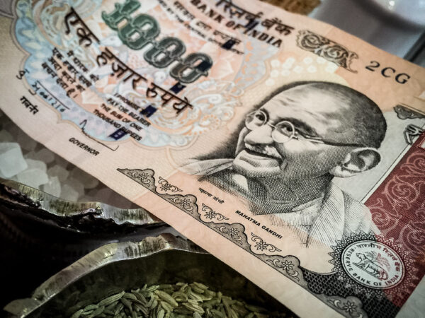 Mahatma Gandhi adorns the 1000 Rupees (INR) note - India